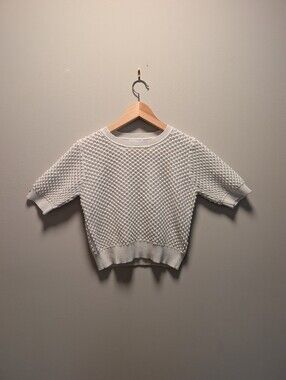 LUCYPARIS Textured Knit Crop Sweater – XS